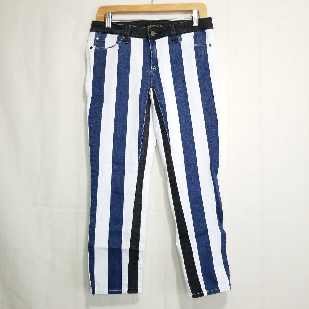 Genetic Denim The Liam crop jeans multi size 28 Orchid striped front solid back